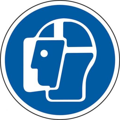 RS PRO Podlahová grafika, Vinyl, Bílá, Modrá Face Shield- Symbol Samolepicí