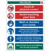 Značka pro zajištění rozestupu, PVC, text COVID-19 Site Rules Angličtina Ne, 400 x 300mm