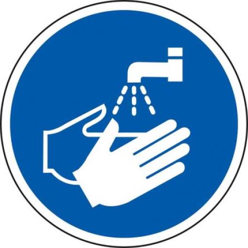 RS PRO Podlahová grafika, Vinyl, Modrá, Bílá Wash hands Samolepicí