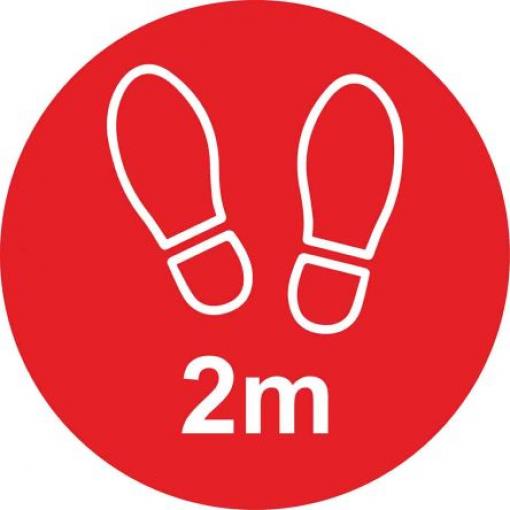 RS PRO Vinyl Značka pro zajištění rozestupu 2m Samolepicí 200 mm