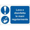 RS PRO Povinná značka, Polyvinylchlorid, Bílá, Modrá Lava e disinfetta le mani regorlamente Italština Samolepicí