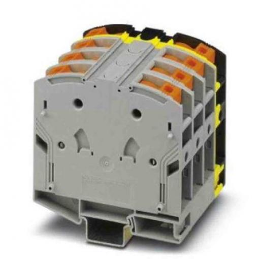 Phoenix Contact Svorkovnice na lištu DIN bez pojistky 3260055, řada: PTPOWER 50, 1000, 1500 V ac, V dc Šedá, Černá,