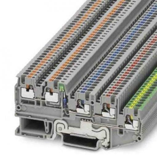 Phoenix Contact Svorkovnice pro montáž na lištu DIN 3244466, řada: PTIO, 24 V Šedá 1.5 mm² 4 Zásuvný
