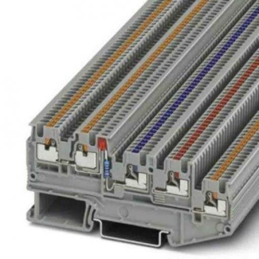 Phoenix Contact Svorkovnice pro montáž na lištu DIN 3244517, řada: PTIO, 13.5 V Šedá 1.5 mm² 4 Zásuvný