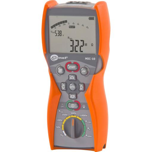 Sonel MIC-10 tester izolací Kalibrováno dle (ISO), 50 V, 100 V, 250 V, 500 V, 1000 V, 10 GΩ