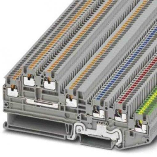 Phoenix Contact Svorkovnice na lištu DIN bez pojistky 3244473, 250 V Šedá 0.14 to 1.5 mm² 5 Zásuvný