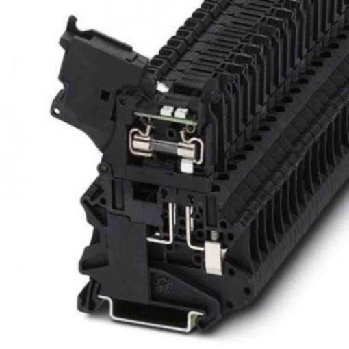 Phoenix Contact Svorkovnice na lištu DIN s pojistkou 3248005, řada: UT, 24 V Černá 0.14 to 6 mm² 1 Šroubová Jištěný