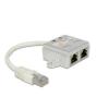Delock RJ45 síťový adaptér CAT 5 [1x RJ45 zástrčka - 2x RJ45 zásuvka] 15.00 cm bílá