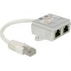 Delock RJ45 síťový adaptér CAT 5 [1x RJ45 zástrčka - 2x RJ45 zásuvka] 15.00 cm bílá