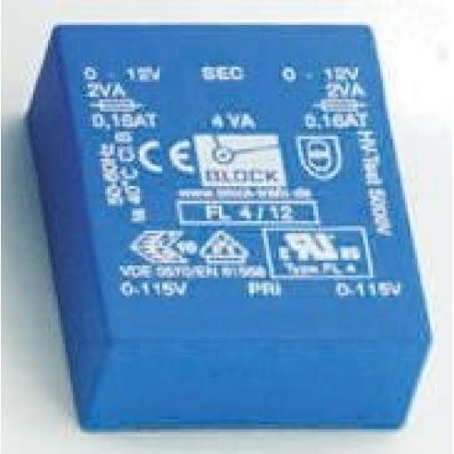Block Transformátor PCB, sekundární napětí: 8 V ac, počet výstupů: 2 Čep