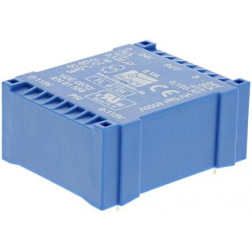 Block Transformátor PCB, sekundární napětí: 24 V ac, počet výstupů: 2 Průchozí otvor 69 % 6 VA