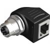 RS PRO Adaptér pro kulaté konektory, orientace těla: Pravý úhel 4 M12 Vnitřní, 70 °C 8, 0 °C RJ45, materiál kontaktu:
