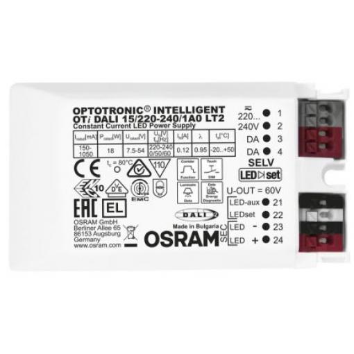 LED ovladač, řada: OTI-DX OTi-DALI-15/220-240/1A0-LT2 15/50 V 1050 mA 18 W ztlumování: DALI IP20 Osram