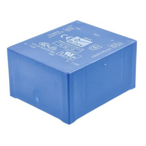 Block Transformátor PCB, sekundární napětí: 15 V ac, počet výstupů: 2 Průchozí otvor 81 % 30 VA