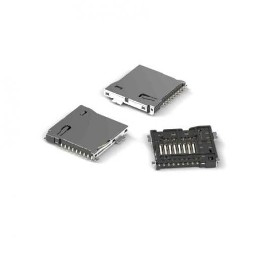 Wurth Elektronik Konektor karty, číslo řady: WR-CRD, počet řad: 1, počet kontaktů: 8 Zatlačit-Zatlačit MicroSD, Povrch,