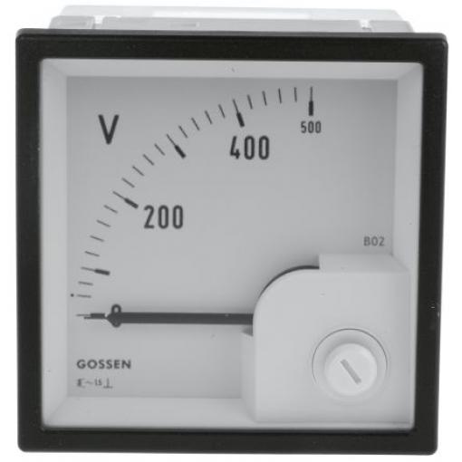 Analogový voltmetr AC až +23°C 72 x 72 mm, přesnost měřicího přístroje: Třída 1,5 GILGEN Muller & Weigert