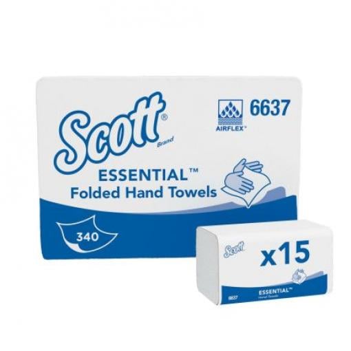 SCOTT Papírový ručník, Scott 186 x 210 mm Složený 340 archů, sortiment: Essential