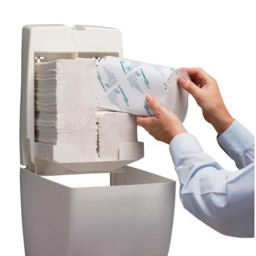 Dávkovač papírových ručníků Plast, Bílá, Nástěnná montáž 253mm x 412mm, šířka: 292mm, sortiment: Kimberly-Clark