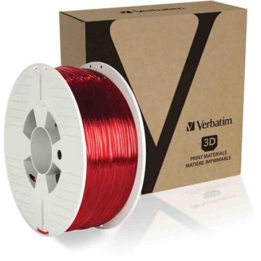 Vlákna pro 3D tiskárny, Jasně červená 2.85mm 1kg PET-G Verbatim