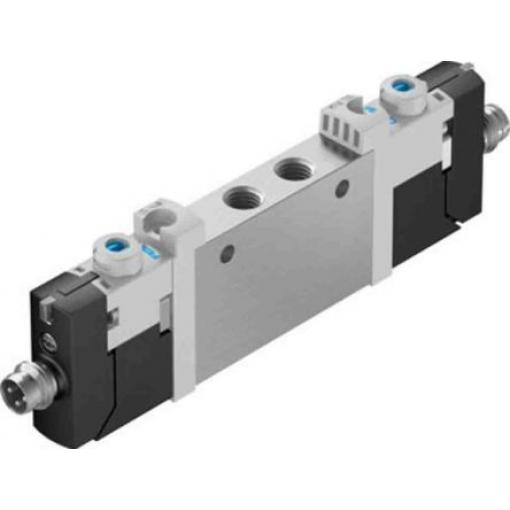 Elektromagnetický ventil 5/3 uzavřený, řada: VUVG-L10-P53C-T-M7-1R8L 7 mm Elektřina, max. průtok: 320 L/min Festo 24 V