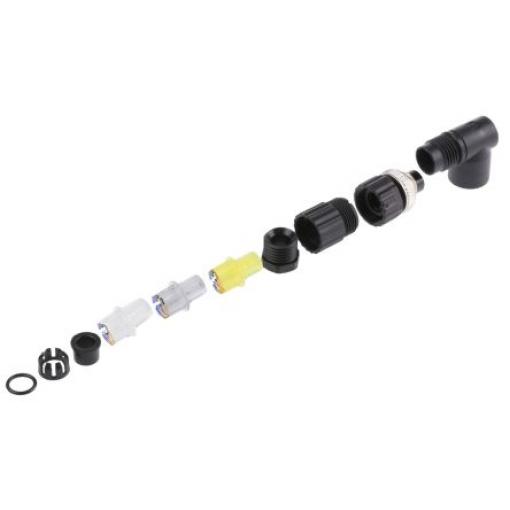 Kulatý konektor, počet kontaktů: 3, Kabel, velikost: M8 Hirschmann, pohlaví kontaktu: Vnější, orientace těla: Pravý úhel