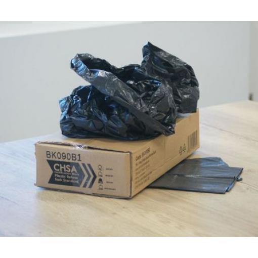Cromwell Polythene Pytel na odpadky 200 Per Pack ks, Černá Polyetylen 90L