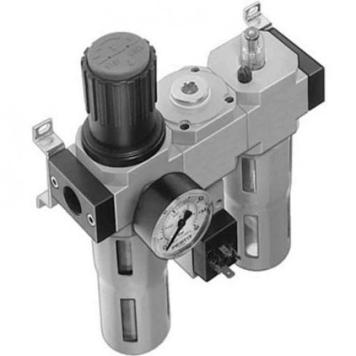 FRL, řada: FRC, přípojka portu: 1/2 in G Ruční odvod velikost filtrace 40 μm Festo Integrovaný ukazatel tlaku