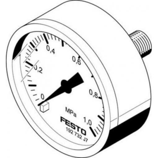 Tlakoměr Se závitem MA-40-1-G1/8-MPA 40 mm 1/8 in G ABS, 60 °C 10 bar 0 bar Festo