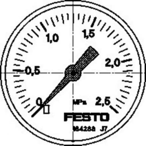 Tlakoměr Se závitem MA-50-2,5-1/4-EN 50 mm G 1/4 ABS, 60 °C 25 bar 0 bar Festo