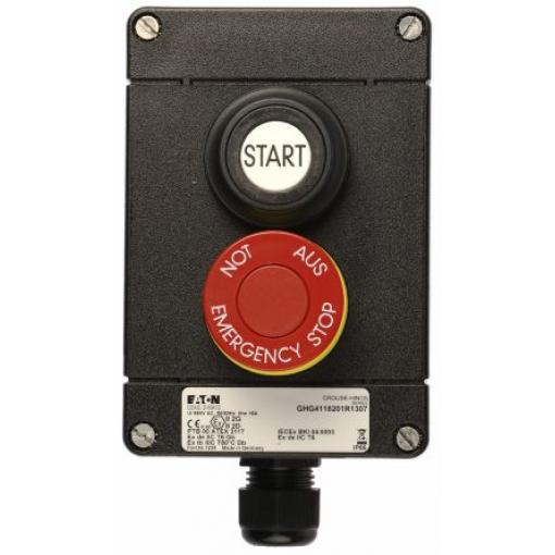 Eaton Ovládací tlačítková stanice, řada: CROUSE-HINDS IP67 ATEX, počet výřezů: 2