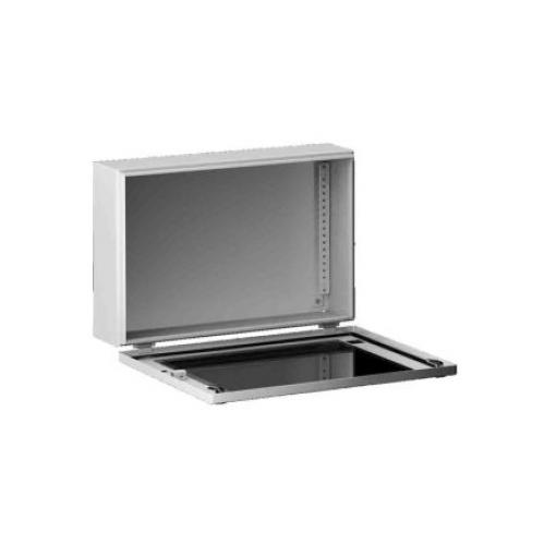 Rittal Nástěnná krabice, řada: KX IP65 Ocelový plech RAL 7035 400 mm Průhledné dveře 200 mm 155 mm