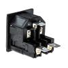 Konektor IEC C14, Samec, orientace těla: Pravý úhel, Nasazovací, Rychlé připojení velikost pojistky 5 x 20mm, 10A, 250 V