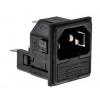 Konektor IEC C14, Samec, orientace těla: Pravý úhel, Nasazovací, Rychlé připojení velikost pojistky 5 x 20mm, 10A, 250 V