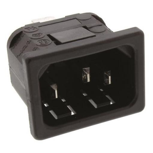 Bulgin Konektor IEC C14, orientace těla: Rovný, Zacvakávací montáž Vnější, 250 V 10A