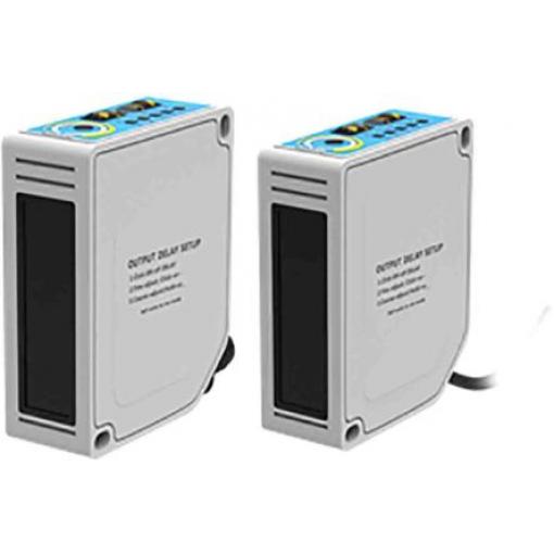 Fotoelektrický snímač 2 m Červené světlo Blok Kabel 2 m, výstup: NPNPNP Potlačení pozadí IP67