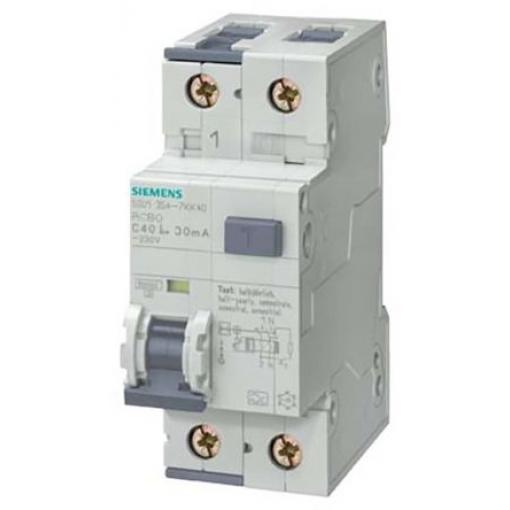 Siemens Jistič zbytkového proudu s ochranou proti přepětí, rozsah: 5SU1 1pólový 16 A vypínací citlivost 30 mA,
