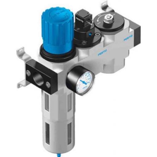 Regulátor s filtrem, řada: G 1/4 40 μm, přípojka portu: 3/8 in G, max. tlak: 12 bar Automatické Festo 185750
