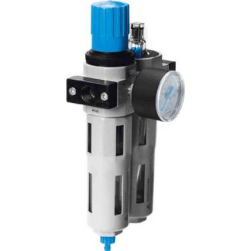 Regulátor s filtrem, řada: G 1/2 40 μm, přípojka portu: 1/4 in G, max. tlak: 16 bar Ruční Festo 186503