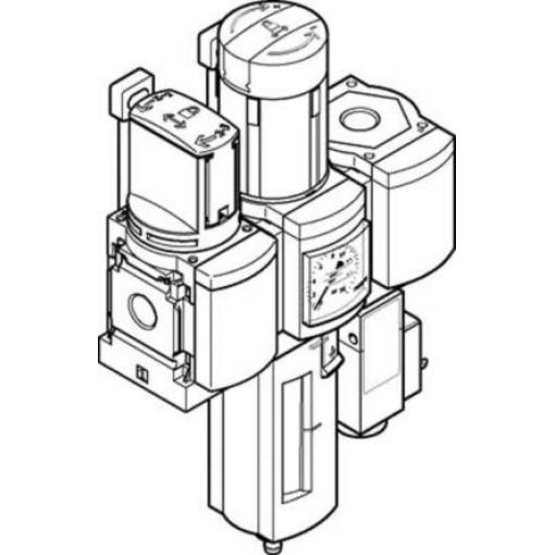 Regulátor s filtrem, řada: G 1/8 40 μm, přípojka portu: 1/4 in G, max. tlak: 14 bar Ruční Festo 542294