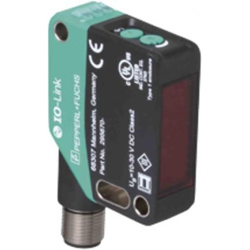 Pepperl + Fuchs Fotoelektrický snímač, řada: OBR15M LED Blok, výstup: NPN/PNP Retroreflexní IP69K, IP69, IP67