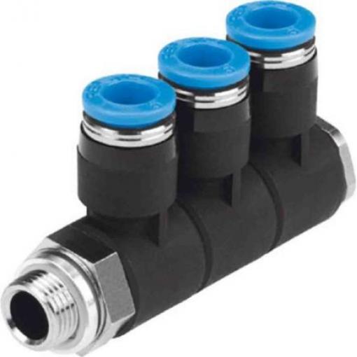 Festo Pneumatická armatura, řada: QSLV6-3/8-12 Vnější závit R3/8, Pro vnější průměr trubek 12 mm