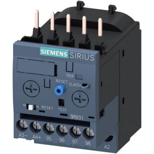 Siemens Relé na přetížení, rozsah: 3RB3 1 NO/1 NC s Automaticky a ručně resetováním a hodnotami FLC motoru 12A 4A 7.5 kW
