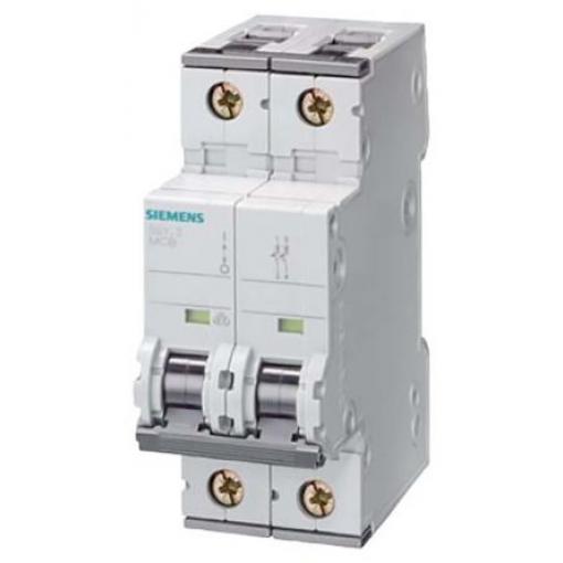 Siemens Miniaturní jistič, rozsah: 5SY6 2pólový 10 A vypínací výkon 6 kA, charakteristika: Typ B, rozsah: SENTRON 400 V