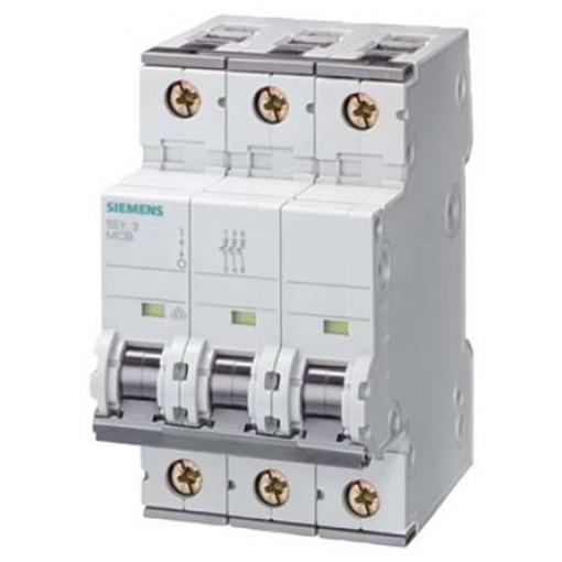 Siemens Miniaturní jistič, rozsah: 5SY6 3pólový 10 A vypínací výkon 6 kA, charakteristika: Typ B, rozsah: SENTRON 400 V