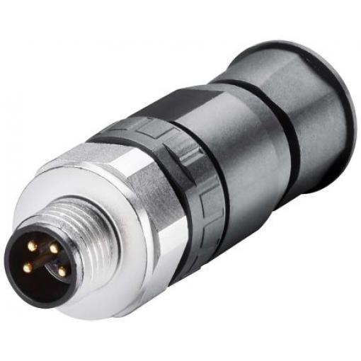 Kulatý konektor, počet kontaktů: 4, Kabel, velikost: M8 Siemens, pohlaví kontaktu: Vnější, orientace těla: Úhlový
