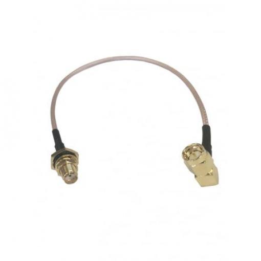 Koaxiální kabel, řada: CBA, Černá Vnější, A: Pravoúhlý Vnitřní, B: SMA 200 mm RF Solutions