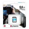 Karta SD 64 GB SDXC Průmyslová třída 3D TLC Kingston, řada: Canvas Go! Plus U3, UHS-I, Třída 10, A2 85 °C -25 °C