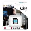 Karta SD 512 GB SDXC Průmyslová třída 3D TLC Kingston, řada: Canvas Go! Plus U3, UHS-I, Třída 10, A2 85 °C -25 °C