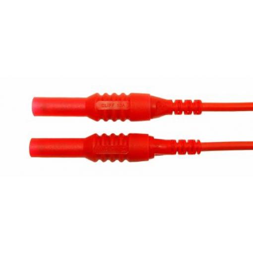 RS PRO Zkušební kabel s konektorem, Červená 10A, délka kabelů: 1.5 m, 1 kV, úroveň kategorie: CAT III