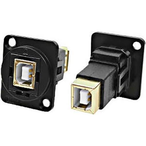 RS PRO Průchozí konektor USB, řada: Feedthrough Zásuvka/zásuvka, počet portů: 1portový, orientace těla: Rovný USB typu B